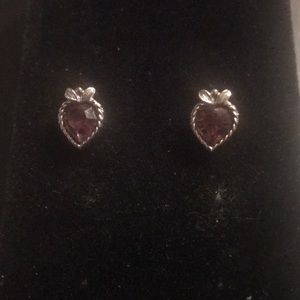 Amethyst 💜 Heart shaped earrings